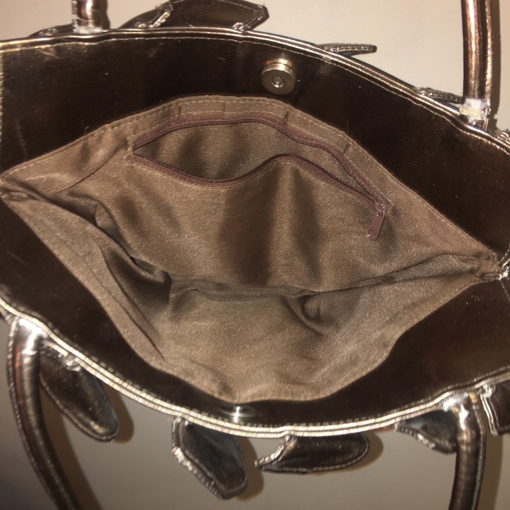 Front and Back Gold Ruffle Bag HandBag Purse - Picture 16 of 16